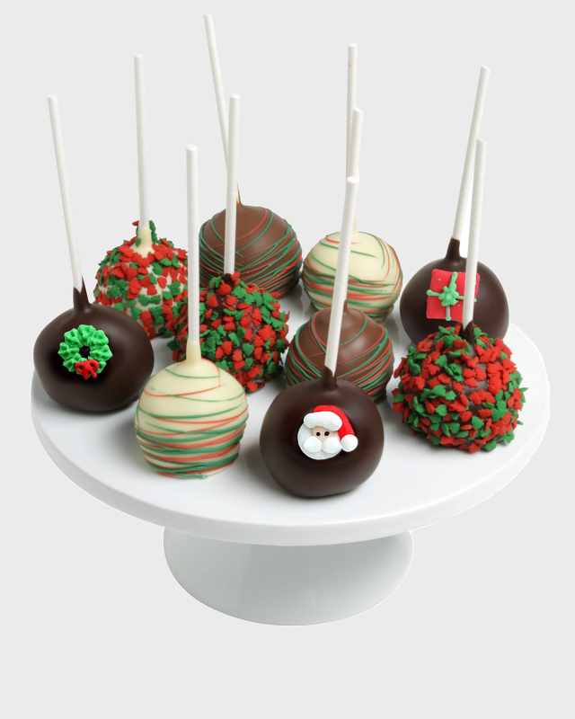 Christmas Belgian Chocolate Covered Cake Pops